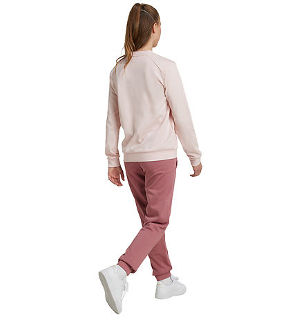 adidas Performance Sweatsæt - J BL FT TS - Rosa/Hvid