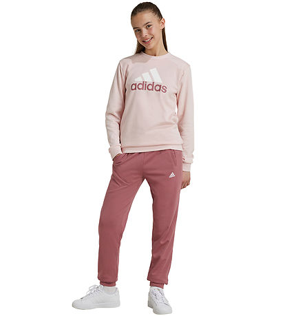 adidas Performance Sweatsæt - J BL FT TS - Rosa/Hvid