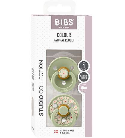 Couleur Tétine BIBS - 2 Pack - Taille 1 - Tour - Jasmin - Sage M