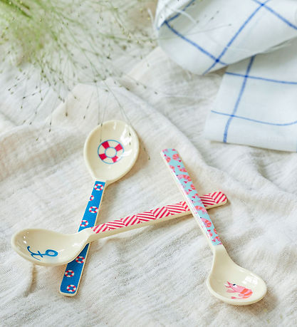 Rice Ske - Melamin - Tea - Blå/Rejer Rice Ske - Melamin - Tea - Blå/Rejer