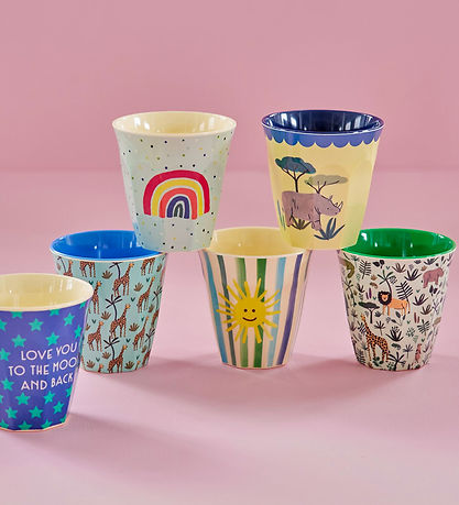 Rice Kopper - Melamin - 6 stk. - 250 ml - Multi/Funky Prints Rice Kopper - Melamin - 6 stk. - 250 ml - Multi/Funky Prints