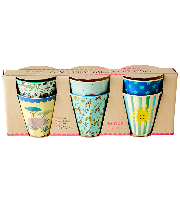 Rice Kopper - Melamin - 6 stk. - 250 ml - Multi/Funky Prints