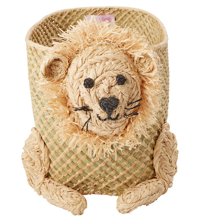 Rice Opbevaringskurv - Raffia/Søgræs - Lille Løve - Natur
