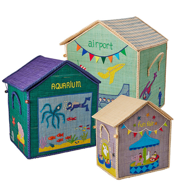 Rice Opbevaringskurve - Raffia - 3 stk. - 40/36/31 cm - Vacation