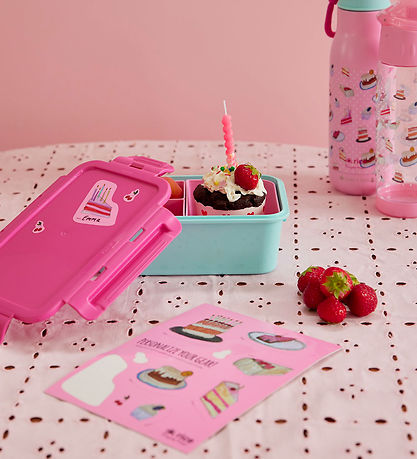 Rice Klistermærker Til Madkasse - 10 stk. - Pink/Sweet Cake
