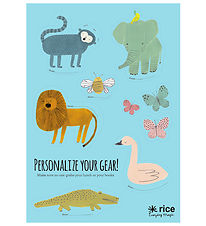 Rice Klistermærker Til Madkasse - 9 stk. - Blå/Sweet Jungle