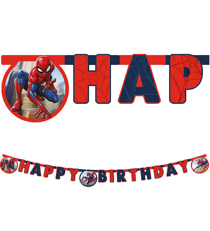 Decorata Party Happy Birthday Banner - Spider-Man Crime Fighter