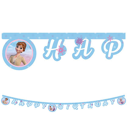 Decorata Party Happy Birthday Banner - Frozen II Wind Spirit Decorata Party Happy Birthday Banner - Frozen II Wind Spirit