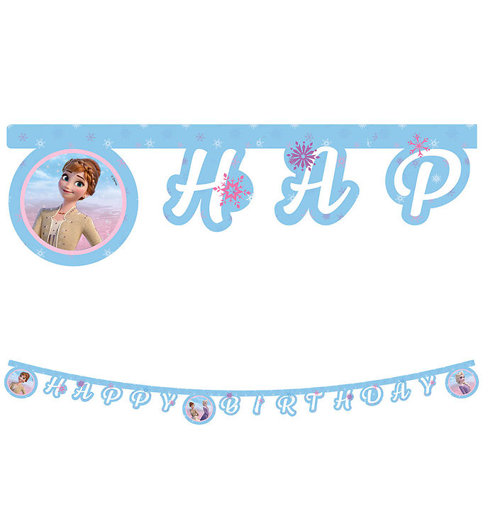 Decorata Party Happy Birthday Banner - Frozen II Wind Spirit