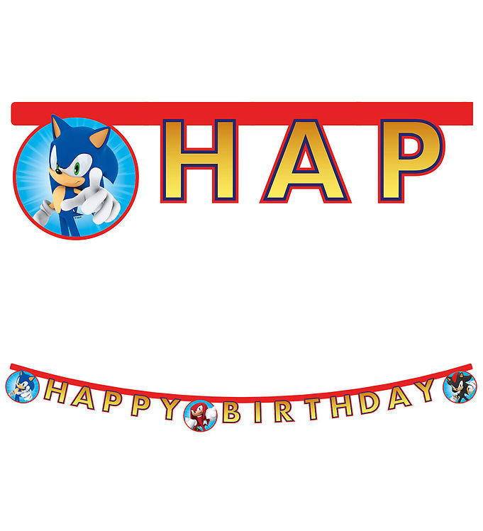 Decorata Party Happy Birthday Banner - Sonic Speed