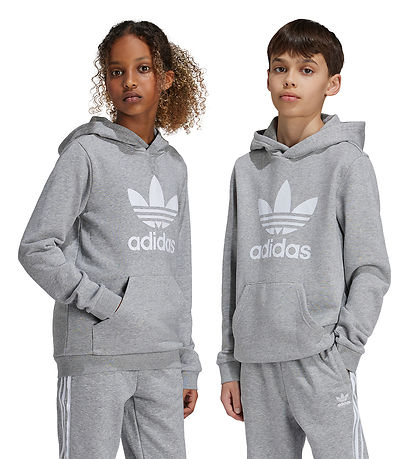 adidas Originals Hættetrøje  - Trefoil - Grå adidas Originals Hættetrøje  - Trefoil - Grå