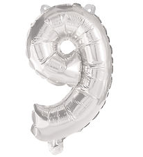Decorata Party Foileballon - 95 cm - No 9 - Sølv Decorata Party Foileballon - 95 cm - No 9 - Sølv