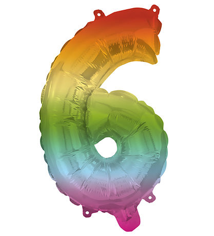 Decorata Party Foileballon - 95 cm - No 6 - Rainbow Decorata Party Foileballon - 95 cm - No 6 - Rainbow