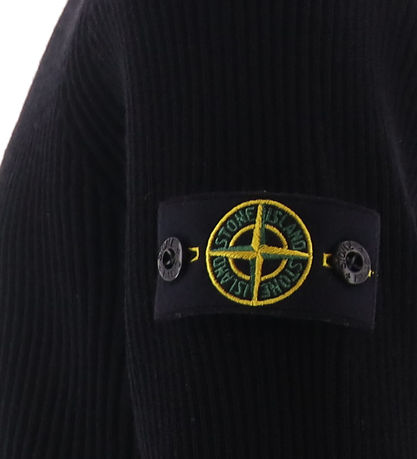 Stone Island Cardigan - Wool - Black