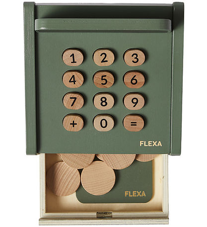 Flexa Registrierkasse - Holz - Play - Dusty Green/Birch Sperrhol