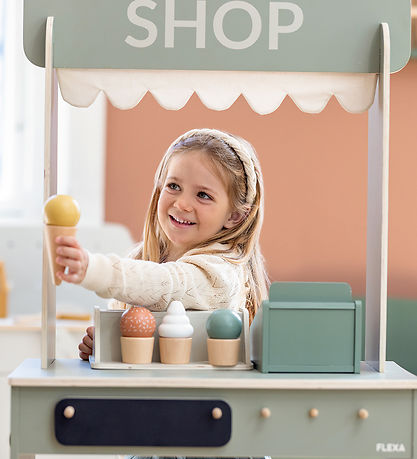 Flexa Ice Cream Shop - Wood - Play - 18 Parts - Multi