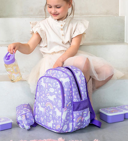 A Little Lovely Company Børnehavetaske m. Termolomme - Unicorn D A Little Lovely Company Børnehavetaske m. Termolomme - Unicorn D