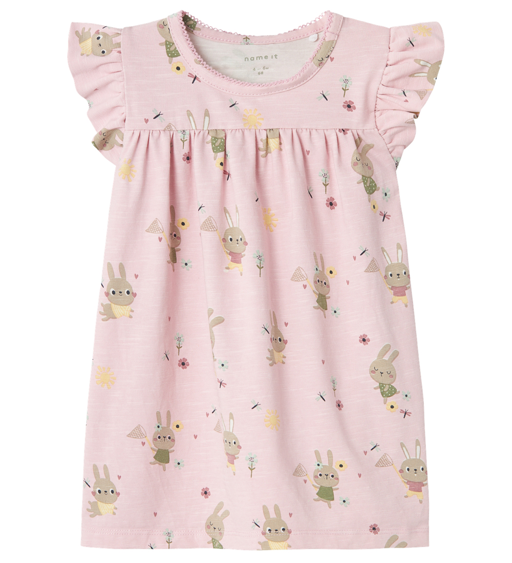 Name It Kleid - NbfHejse - Parfait Pink m. Kaninchen - Name It - 68 - Kleider