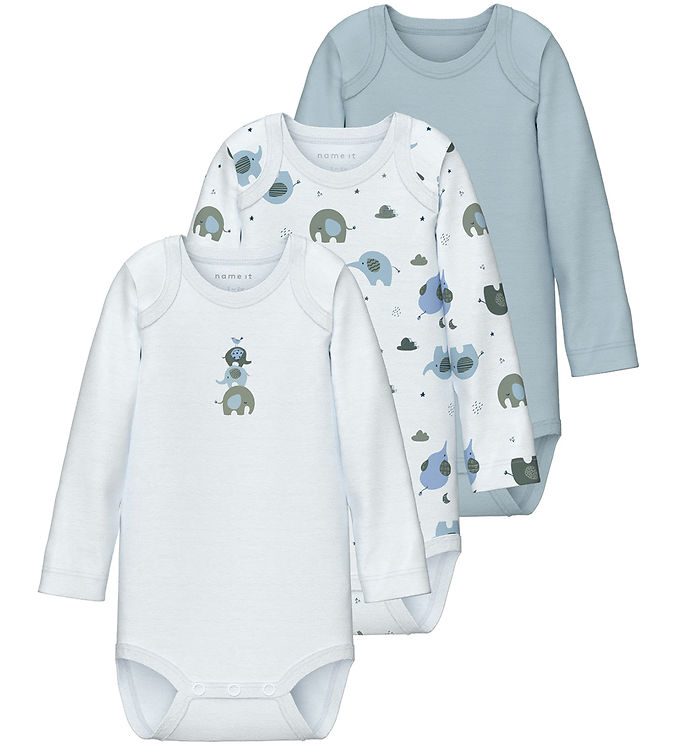 Name It Body l/æ - Noos - NbmBody - 3-pak - Baby Blue