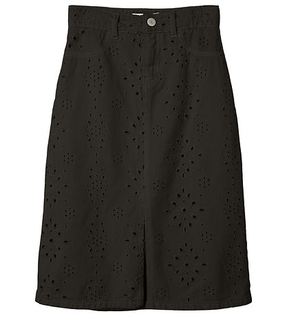 Name It Nederdel - Twill - NkfNinna - Sort m. Hulmønster Name It Nederdel - Twill - NkfNinna - Sort m. Hulmønster