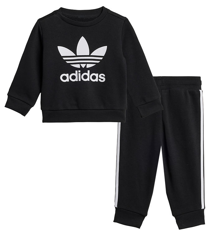 adidas Originals Sweatsæt - Crew - Sort/Hvid