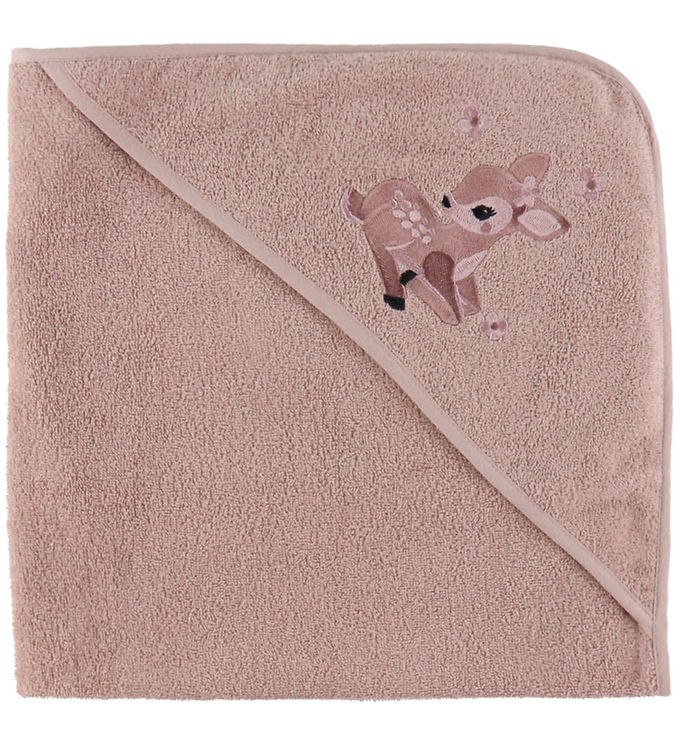 Nørgaard Madsens Babyhåndklæde – 75×75 cm – Pale Mauve m. Bambi