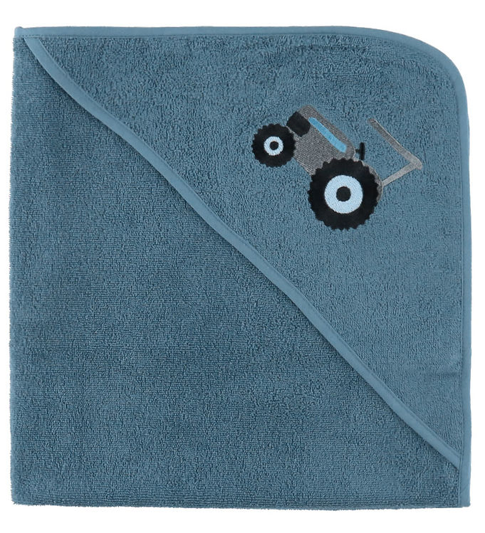 Nørgaard Madsens Babyhåndklæde - 100x100 cm - Middel Blue m. Tra