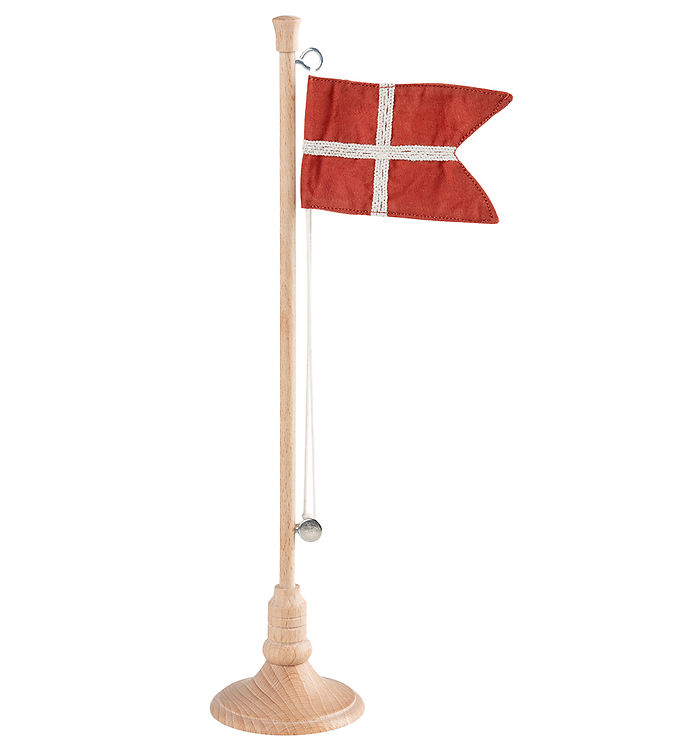 Sebra Bordflag - Træ - 28 cm - Dannebrog