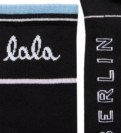 Lala Berlin Strømper - Allena - Sort m. Blå