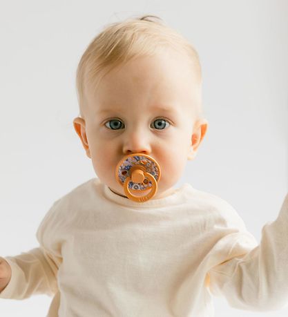 BIBS X Liberty Colour Sutter - 2-pak - Str. 1 - Rund - Pumpkin M BIBS X Liberty Colour Sutter - 2-pak - Str. 1 - Rund - Pumpkin M