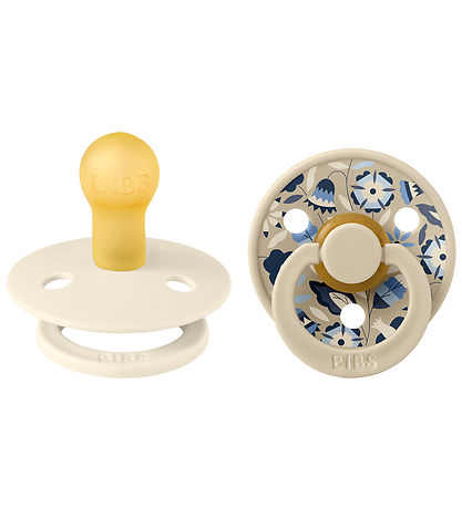 BIBS X Liberty Colour Sutter - 2-pak - Str. 1 - Rund -  Ivory Mi BIBS X Liberty Colour Sutter - 2-pak - Str. 1 - Rund -  Ivory Mi