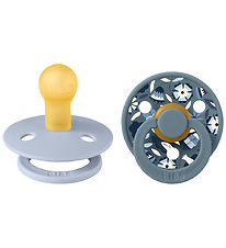 BIBS X Liberty Colour Sutter - 2-pak - Str. 1 - Rund - Dusty Blu BIBS X Liberty Colour Sutter - 2-pak - Str. 1 - Rund - Dusty Blu