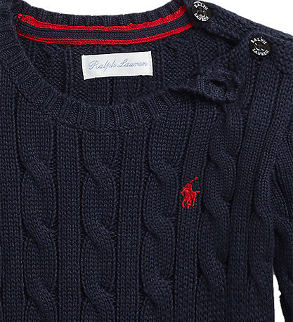 Polo Ralph Lauren Bluse - Strik - Navy Polo Ralph Lauren Bluse - Strik - Navy