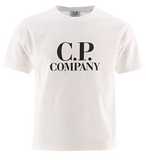C.P. Company T-shirt - Gauze White m. Sort C.P. Company T-shirt - Gauze White m. Sort