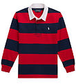 Polo Ralph Lauren Polobluse - Rugby - Rød/Navystribet