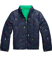 Polo Ralph Lauren Dynejakke - Vendbar - Grøn/Navy m. Logoer Polo Ralph Lauren Dynejakke - Vendbar - Grøn/Navy m. Logoer