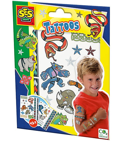 SES Creative Tatoveringer - Dyrekrigere - 45 stk SES Creative Tatoveringer - Dyrekrigere - 45 stk