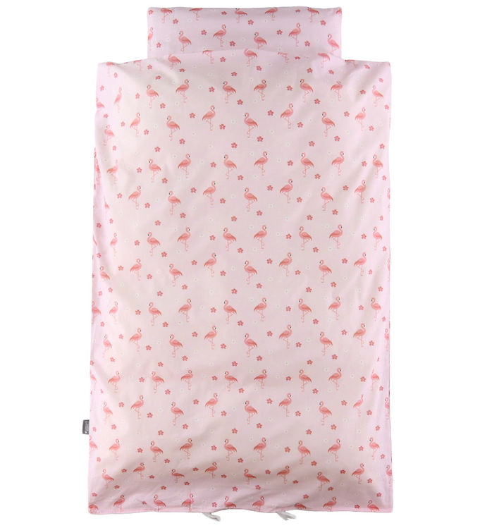 Nørgaard Madsens Sengetøj - Junior - Rosa m. Flamingo/Blomster