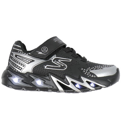 Skechers Sko m. Lys - Flex-Glow Bolt - Black/Silver Skechers Sko m. Lys - Flex-Glow Bolt - Black/Silver