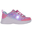Skechers Sko m. Lys - Wing Brites - Pink/Turquoise