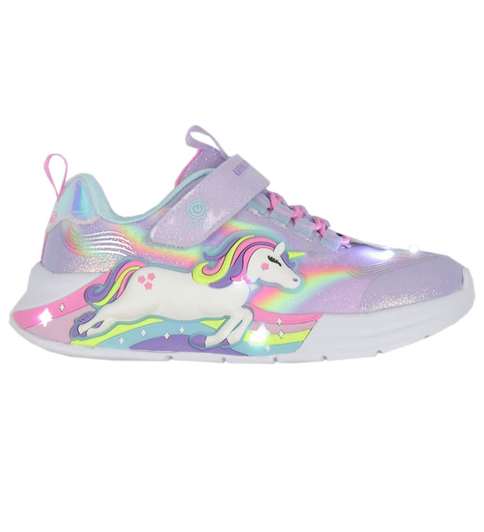 Skechers Sko m. Lys - Unicorn Chaser - Lavender/Multi