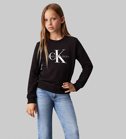Calvin Klein Sweatshirt - Monogram Terry - Ck Black Calvin Klein Sweatshirt - Monogram Terry - Ck Black
