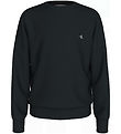 Calvin Klein Sweatshirt - Mono Mini Badge - Ck Black Calvin Klein Sweatshirt - Mono Mini Badge - Ck Black