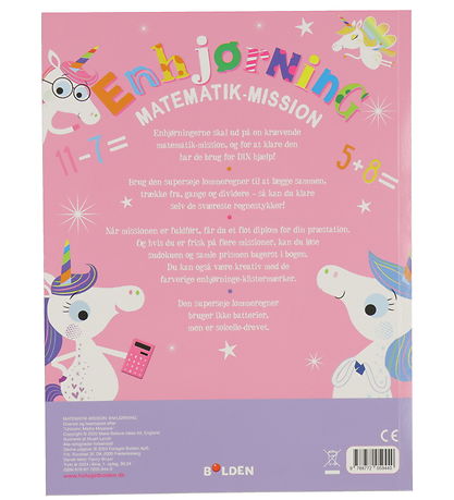 Forlaget Bolden Aktivitetsbog - Enhjørning Matematik-mission - D