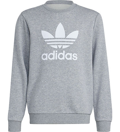 adidas Originals Sweatshirt - trefoil Crew - Gråmeleret