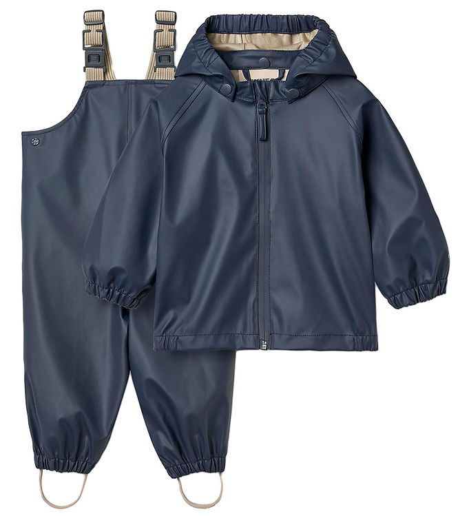 Wheat Charlie Regnsæt Ink Med Aftagelig Hætte - Str. 1y 80cm