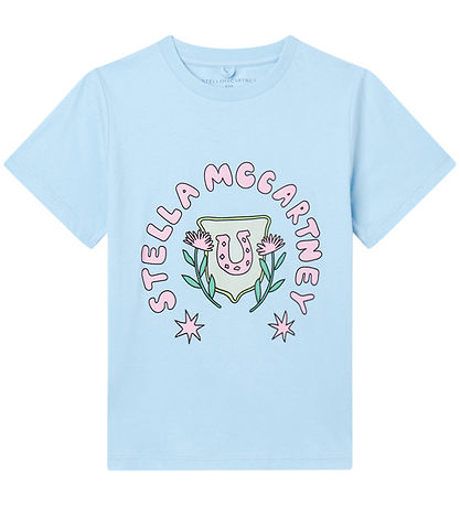 Stella McCartney Kids T-shirt - Lyesblå m. Rosa Stella McCartney Kids T-shirt - Lyesblå m. Rosa