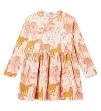 Stella McCartney Kids Kjole - Rib - Rosa/Orange m. Heste Stella McCartney Kids Kjole - Rib - Rosa/Orange m. Heste