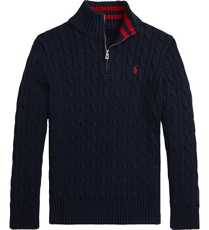Polo Ralph Lauren Blouse w. Zipper - Knitted - Navy