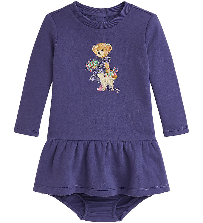 Polo Ralph Lauren Sweatkjole m. Bloomers - Lilla m. Bamse